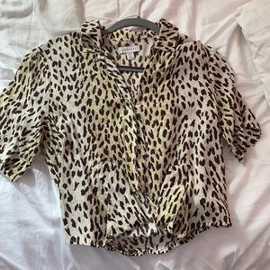 Topshop short sleeve blouse with front knot